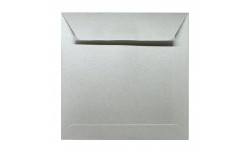Set von 25 Briefumschlägen 14x14 - Frosted weiße Rose (schillernd)